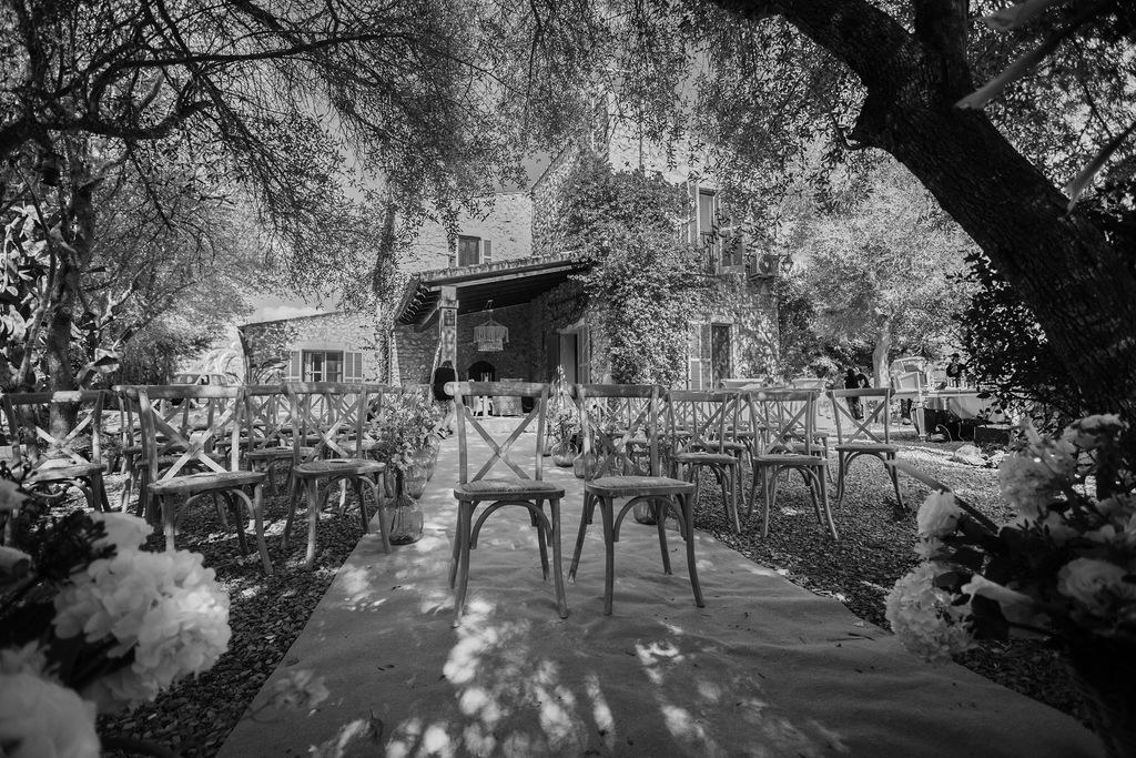 A quiet view of the wedding setting before guests arrive.